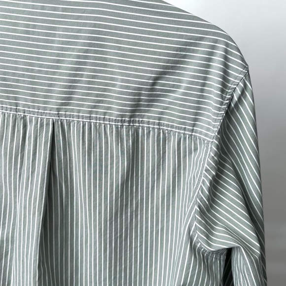 "THE BIG SHIRT" GAP GREEN STRIPED COTTON BUTTON DOWN Relaxed Fit Preppy- XS - Picture 7 of 9